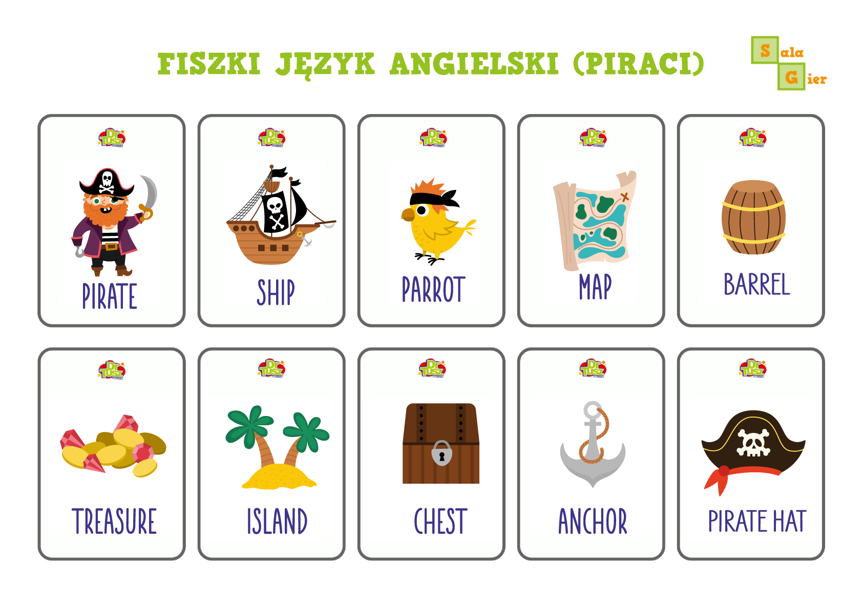 Szablon fiszek do nauki angielskiego